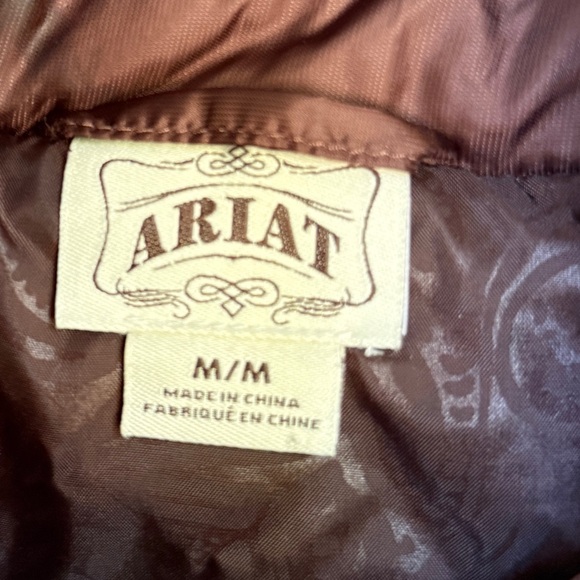 ARIAT equestrian Brown Quilted Women's Vest with pockets size M - Picture 4 of 7